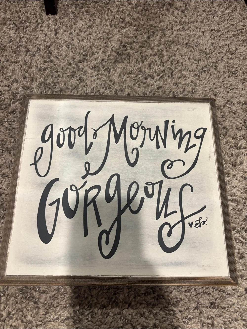 Good Morning Gorgeous Wall Art Sign - White and Black